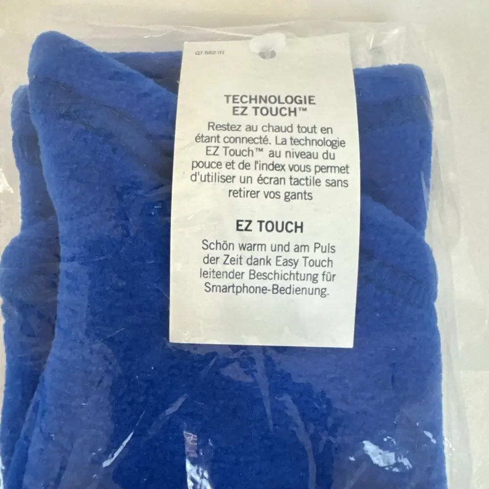 Lands End Ez Touch Gloves Womens Size Small Sapphire Blue